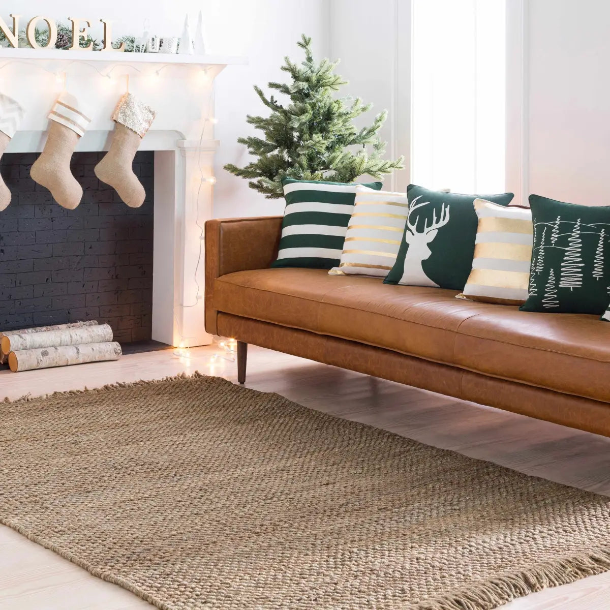 Hovland Hand Woven Natural Jute Rag Rug - Boutique Rugs