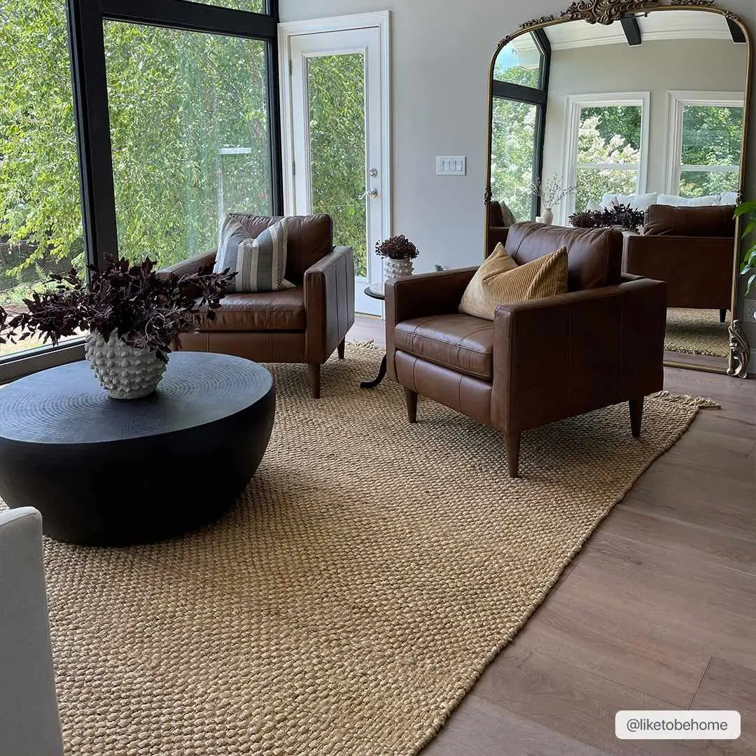 Hovland Hand Woven Natural Jute Rag Rug - Boutique Rugs