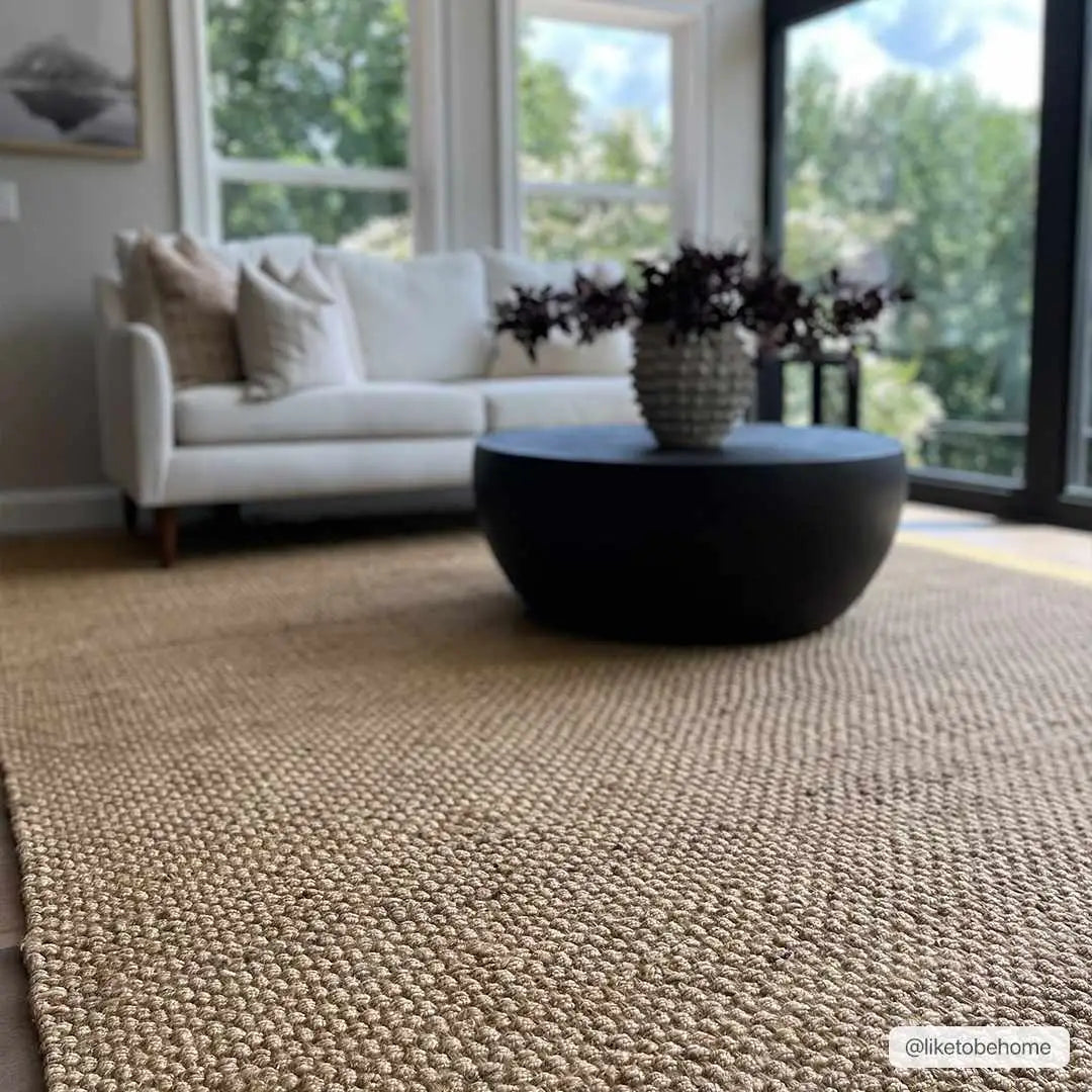 Hovland Hand Woven Natural Jute Rag Rug - Boutique Rugs