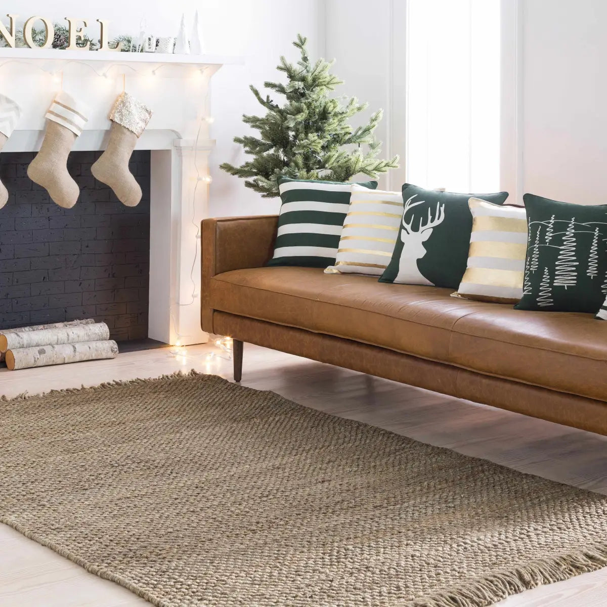 Hovland Hand Woven Natural Jute Rag Rug - Boutique Rugs