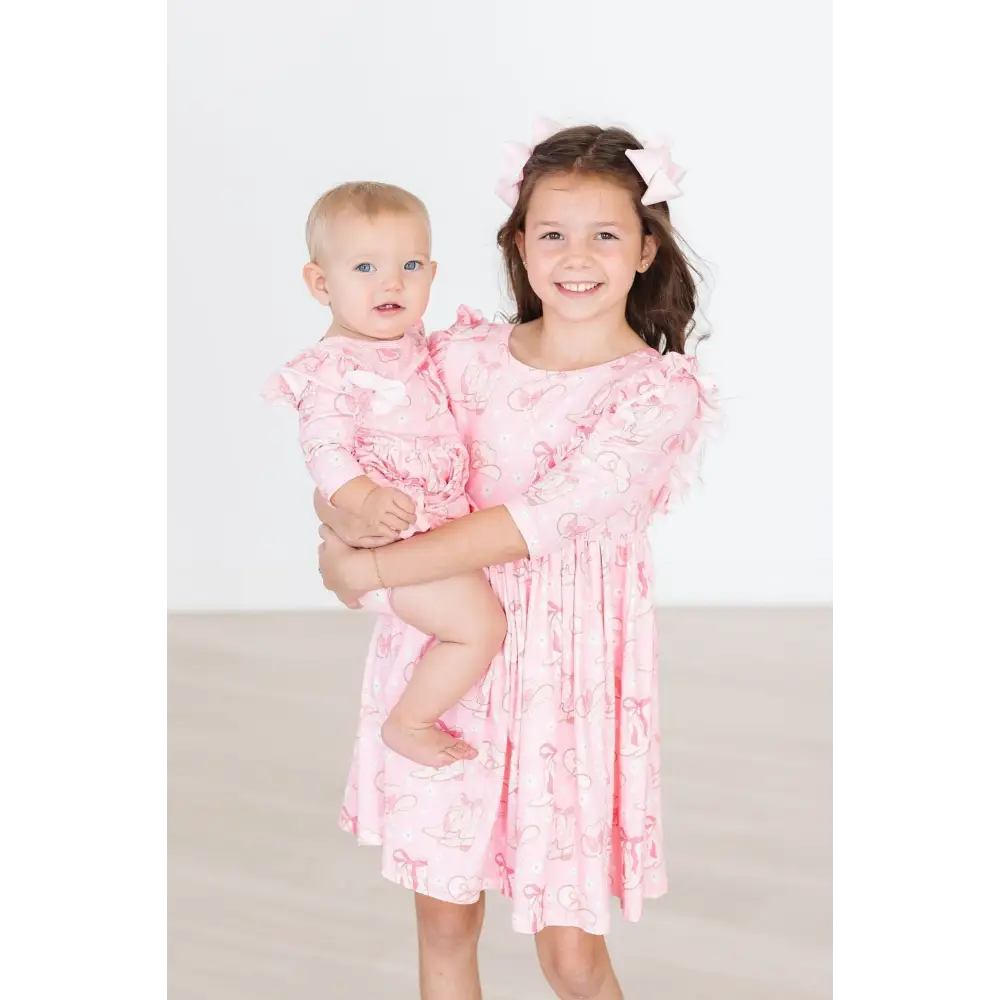 Howdy 3/4 Sleeve Flutter Twirl Bodysuit - Mila & Rose ®