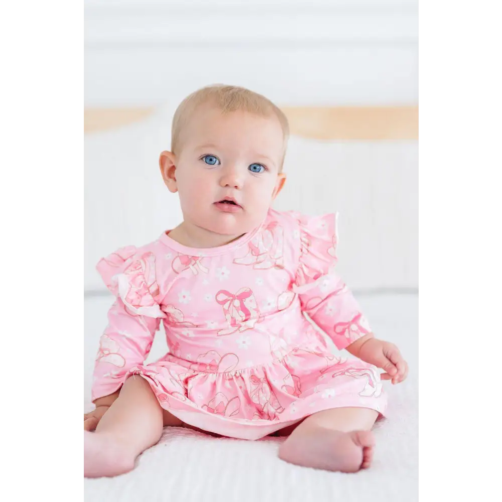 Howdy 3/4 Sleeve Flutter Twirl Bodysuit - Mila & Rose ®