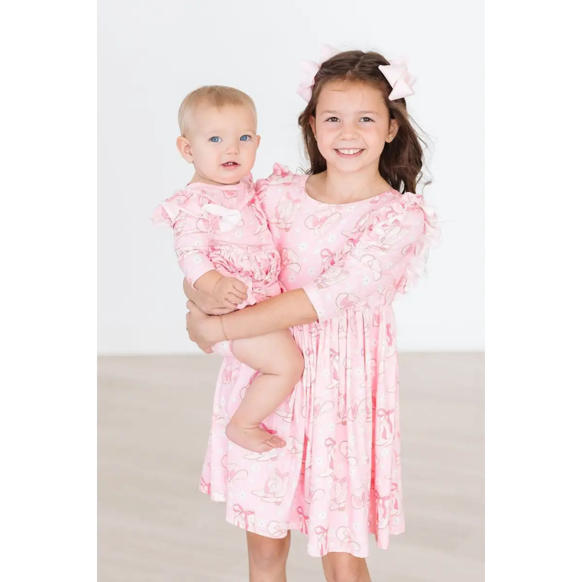 Howdy 3/4 Sleeve Ruffle Twirl Dress - Mila & Rose ®