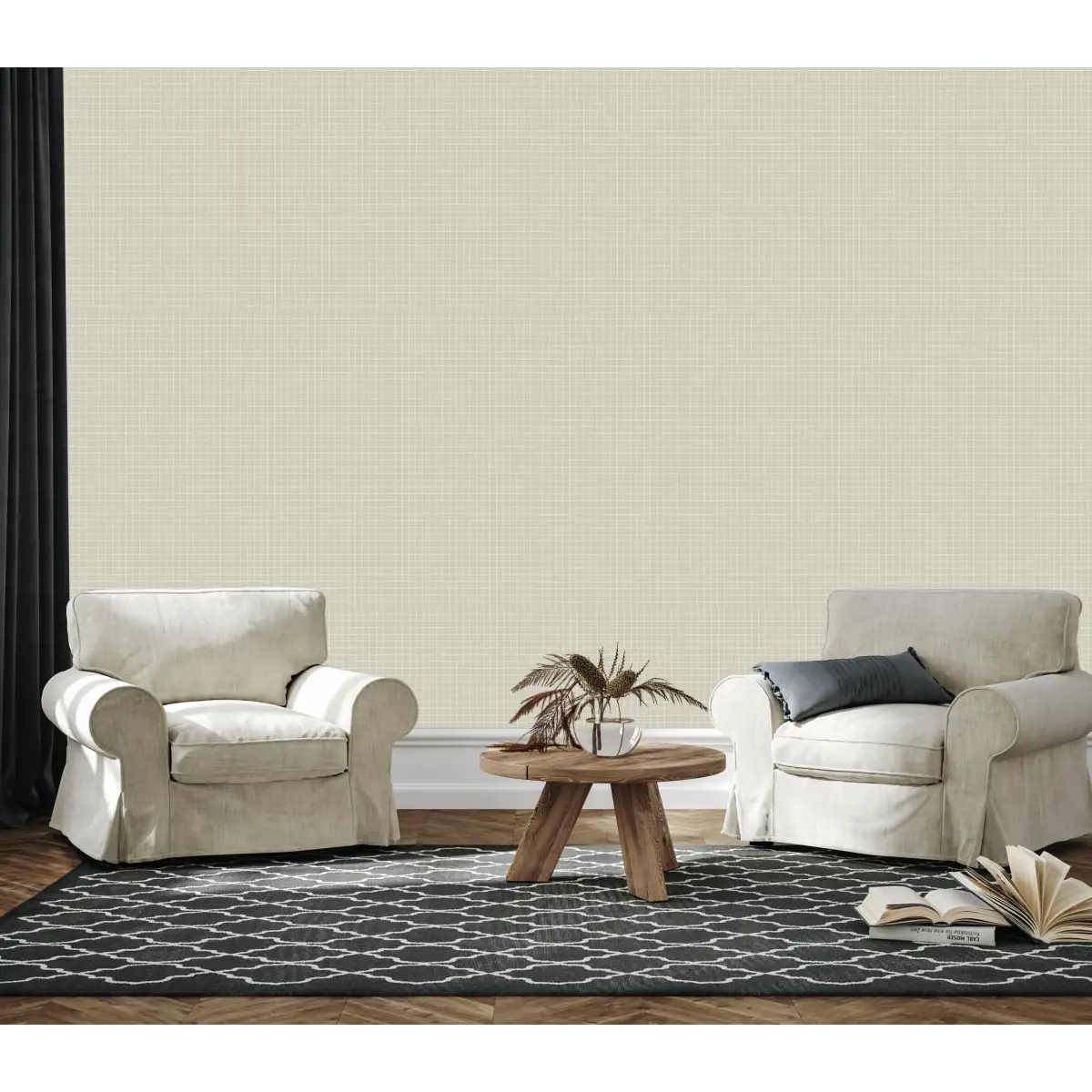 Hudson Wallpaper - Tiny Grid - by Daphne and Sage - Loomwell Home Goods