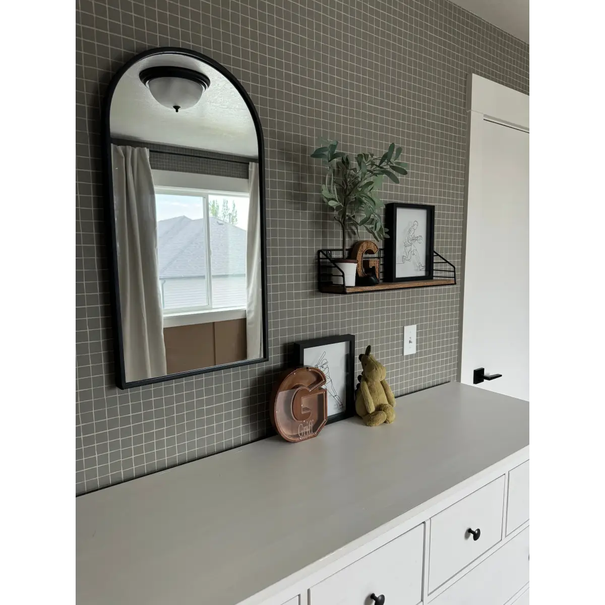 Hudson Wallpaper - Tiny Grid - by Daphne and Sage - Loomwell Home Goods