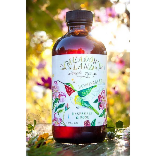 Hummingbird Simple Syrup - Raspberries & Rose - Water Tea or Cocktails - Meadowland Syrup