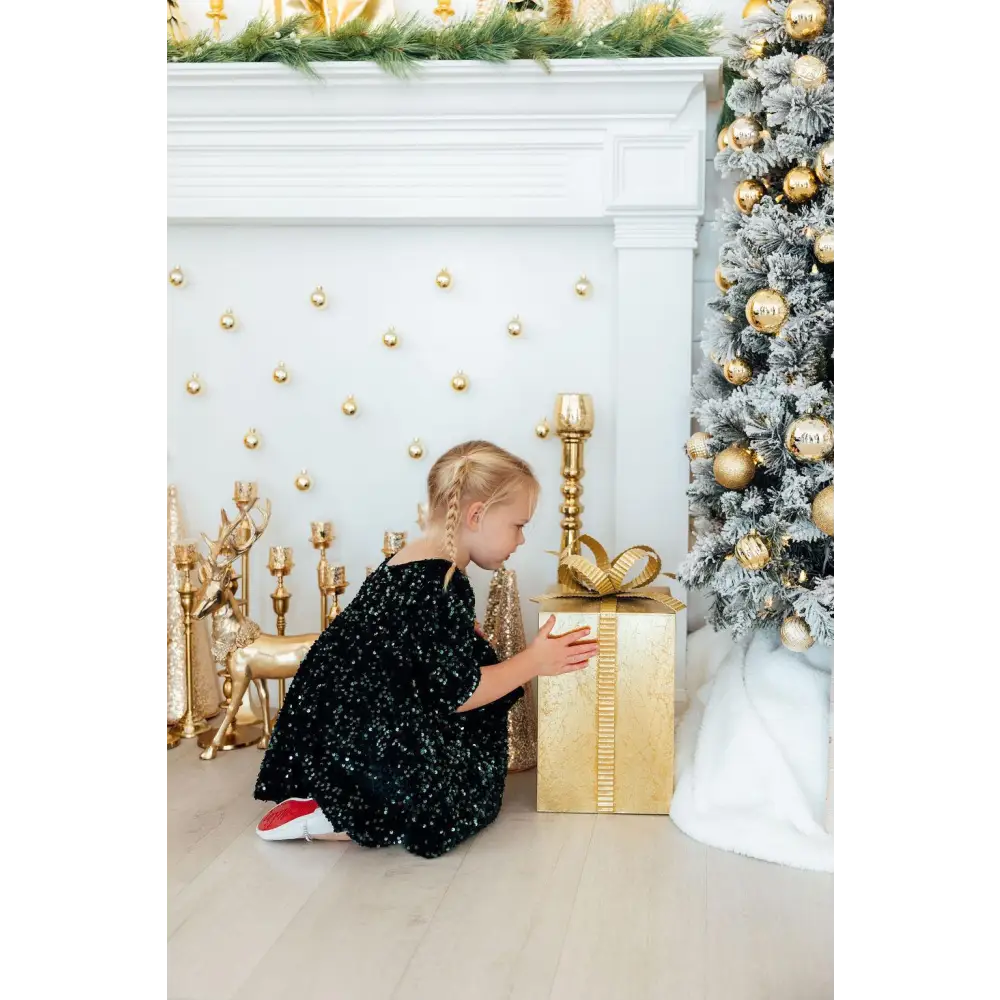 Hunter Green Velvet Sequin Dress - Mila & Rose ®