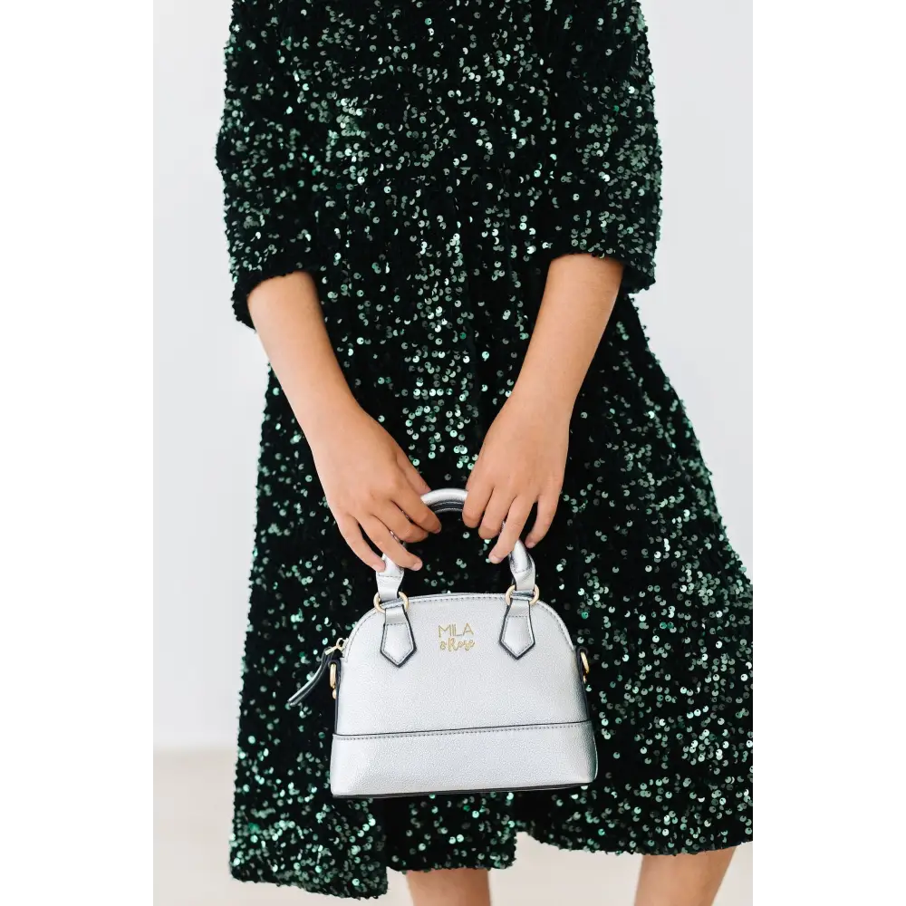 Hunter Green Velvet Sequin Dress - Mila & Rose ®