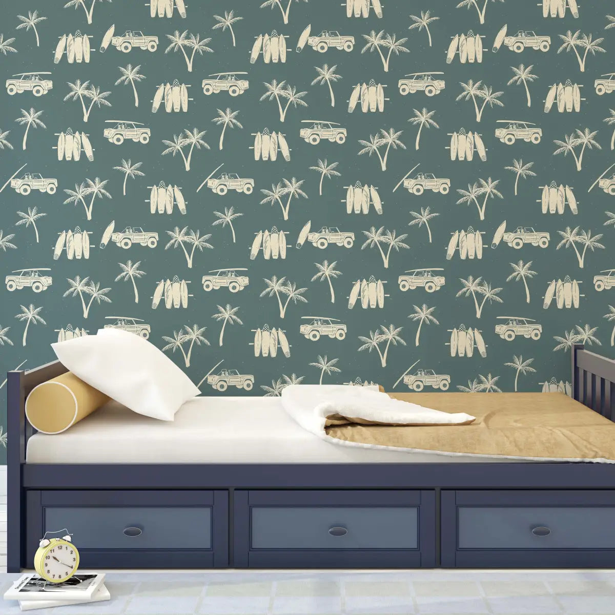 Hurley Wallpaper - Surf Jeep - by CoastL Studio - Loomwell Home Goods