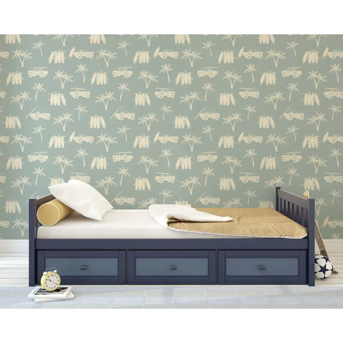 Hurley Wallpaper - Surf Jeep - by CoastL Studio - Loomwell Home Goods