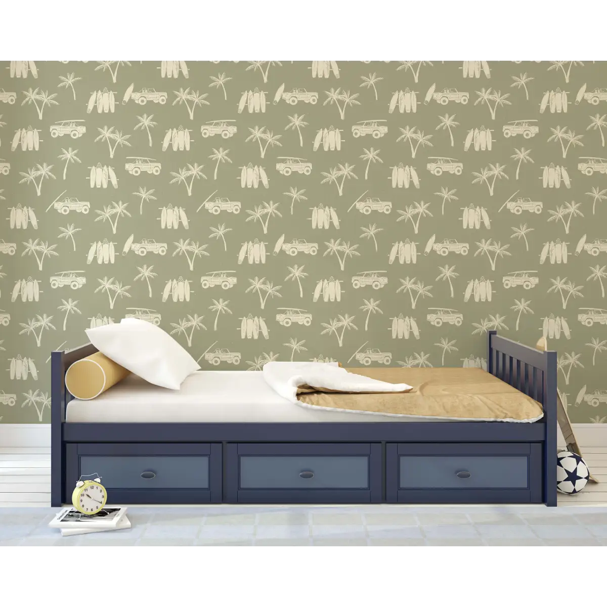 Hurley Wallpaper - Surf Jeep - by CoastL Studio - Loomwell Home Goods