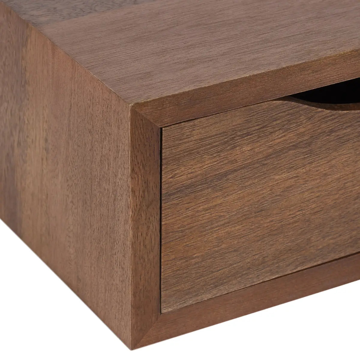 Hutton Floating Side Table with Drawer - Wall Mount - Walnut Brown - kateandlaurel