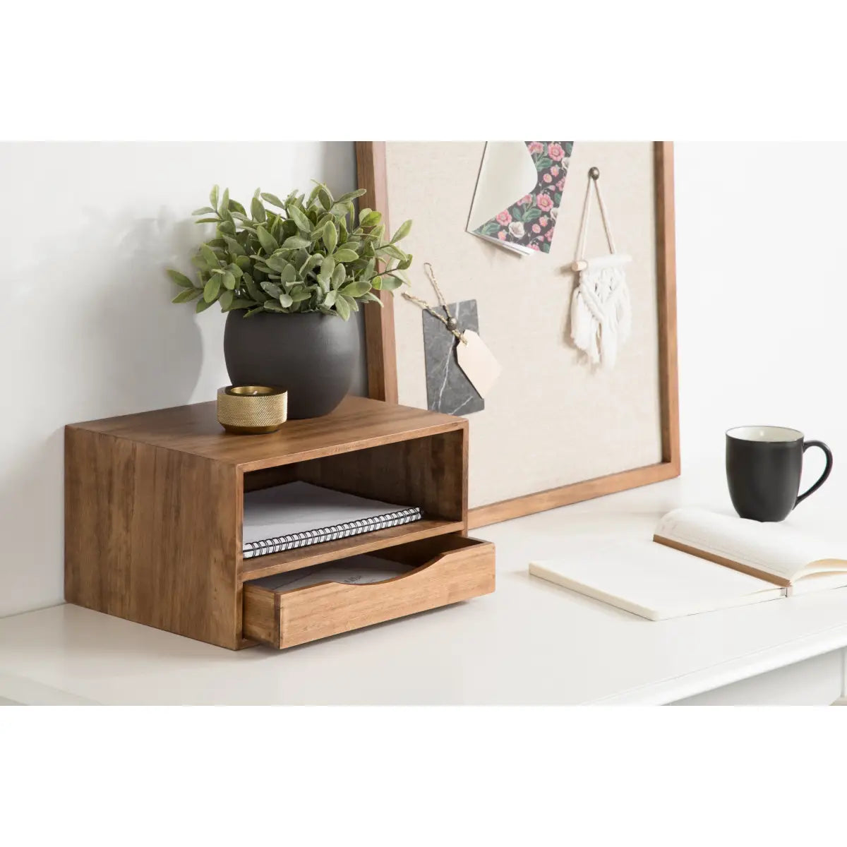 Hutton Floating Wall Shelf with Drawer - kateandlaurel