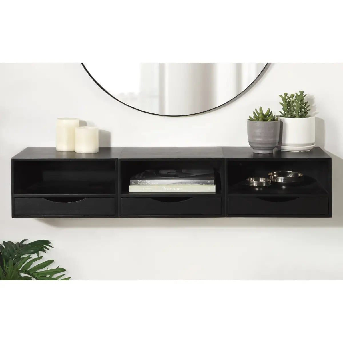 Hutton Floating Wall Shelf with Drawer - kateandlaurel
