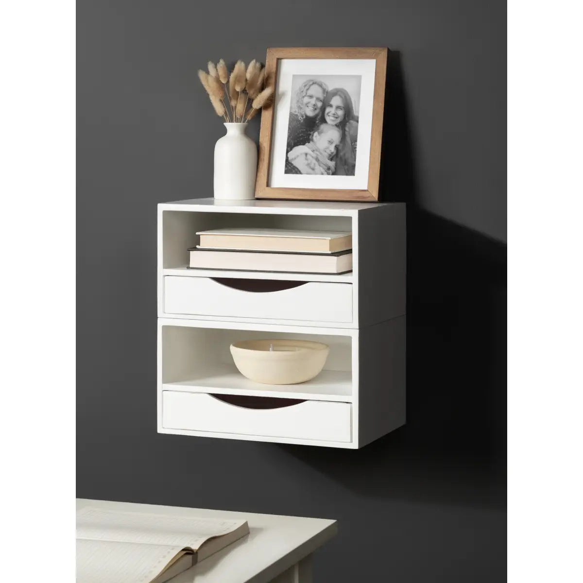 Hutton Floating Wall Shelf with Drawer - kateandlaurel