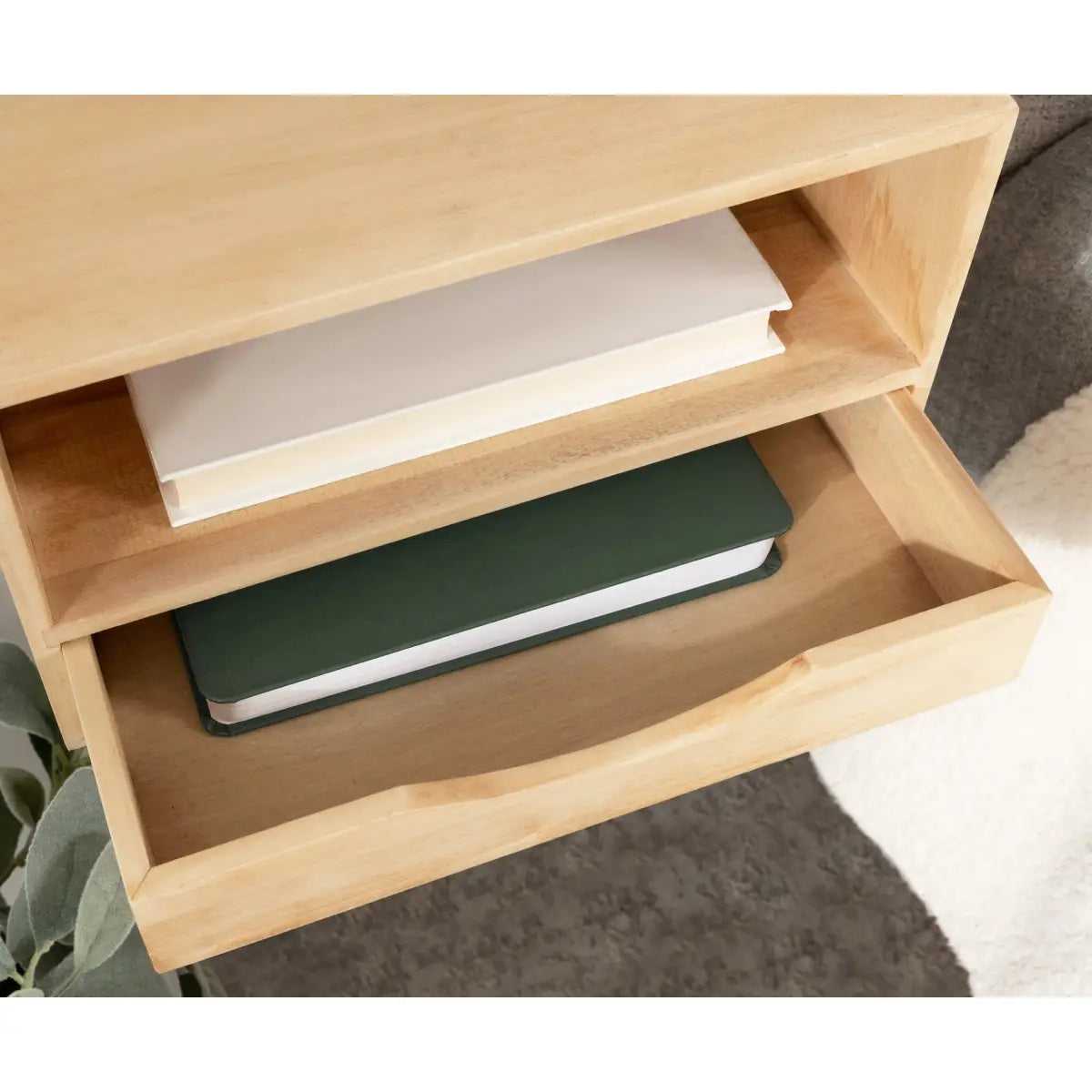 Hutton Floating Wall Shelf with Drawer - kateandlaurel