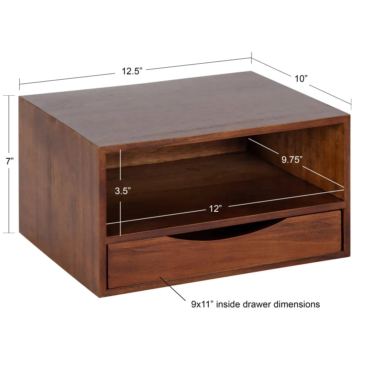 Hutton Floating Wall Shelf with Drawer - kateandlaurel