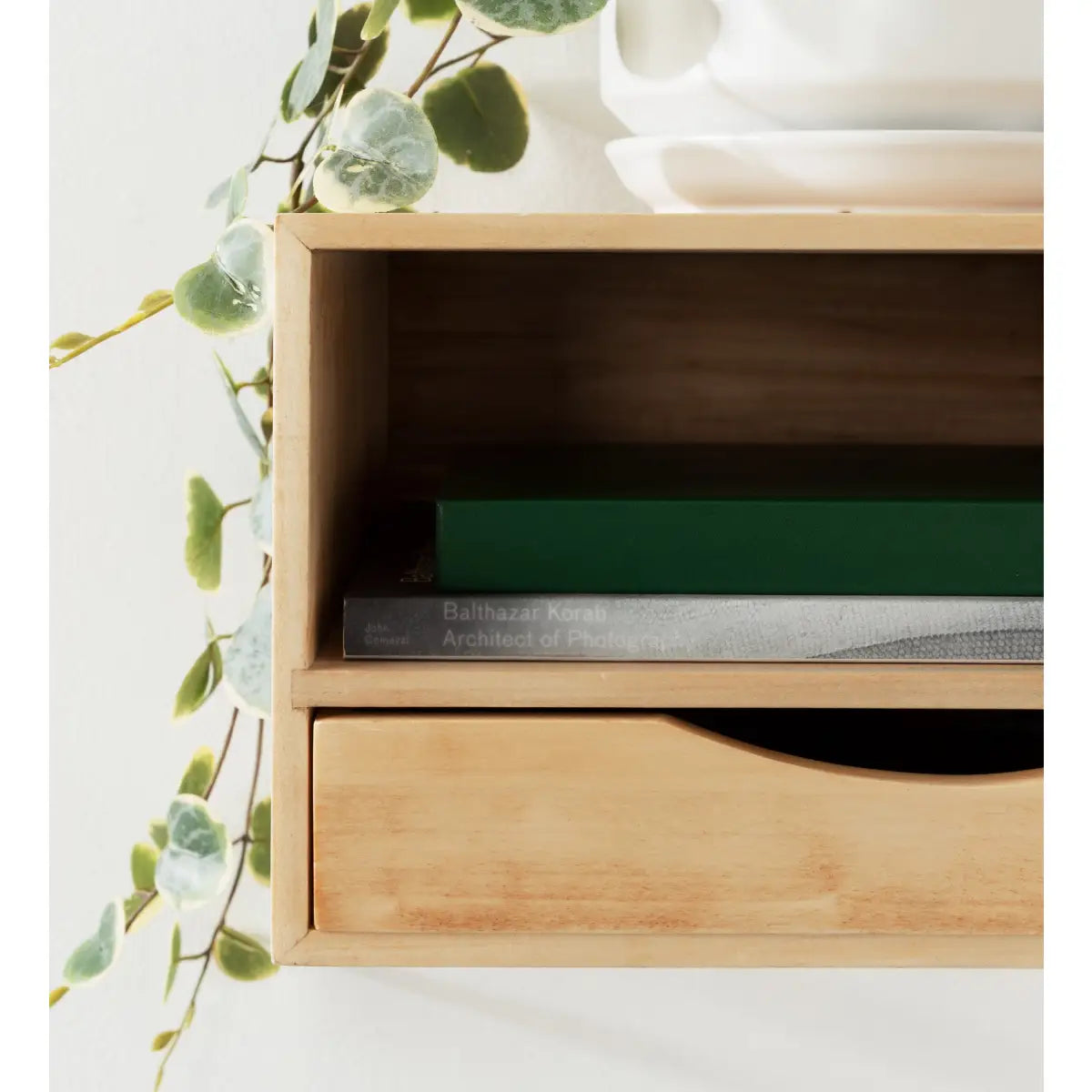 Hutton Floating Wall Shelf with Drawer - kateandlaurel