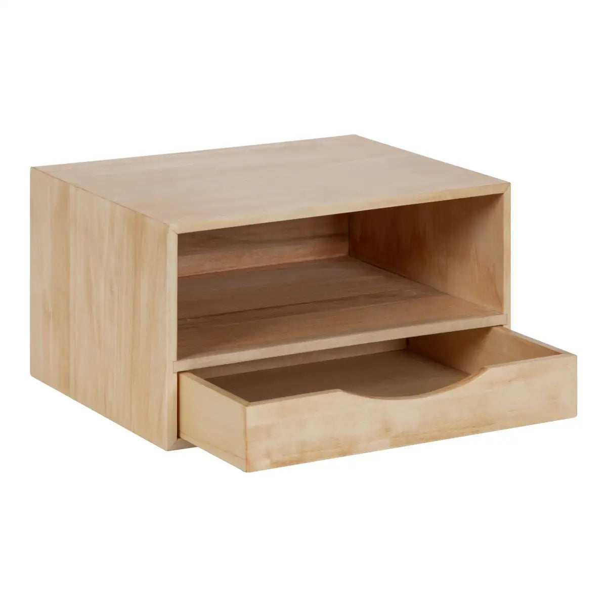 Hutton Floating Wall Shelf with Drawer - Natural - kateandlaurel