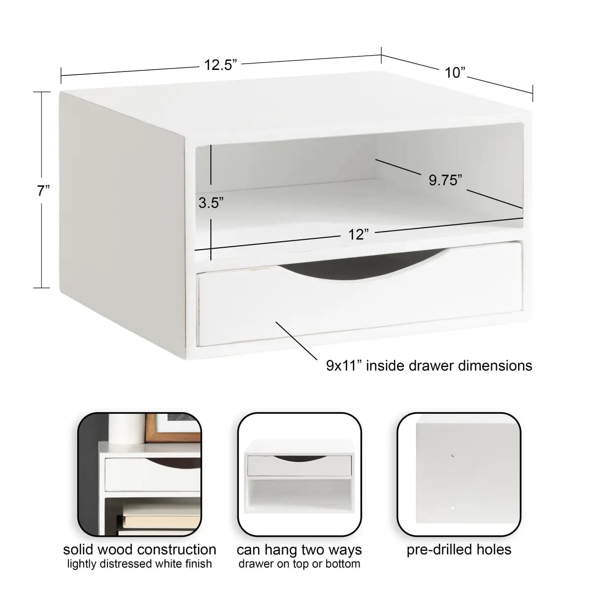Hutton Floating Wall Shelf with Drawer - kateandlaurel