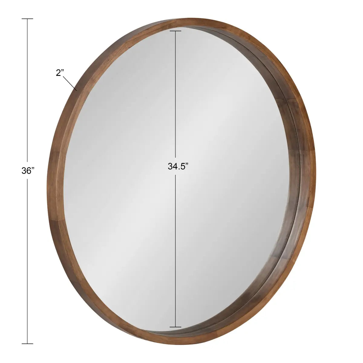Hutton Round Wood Wall Mirror - kateandlaurel