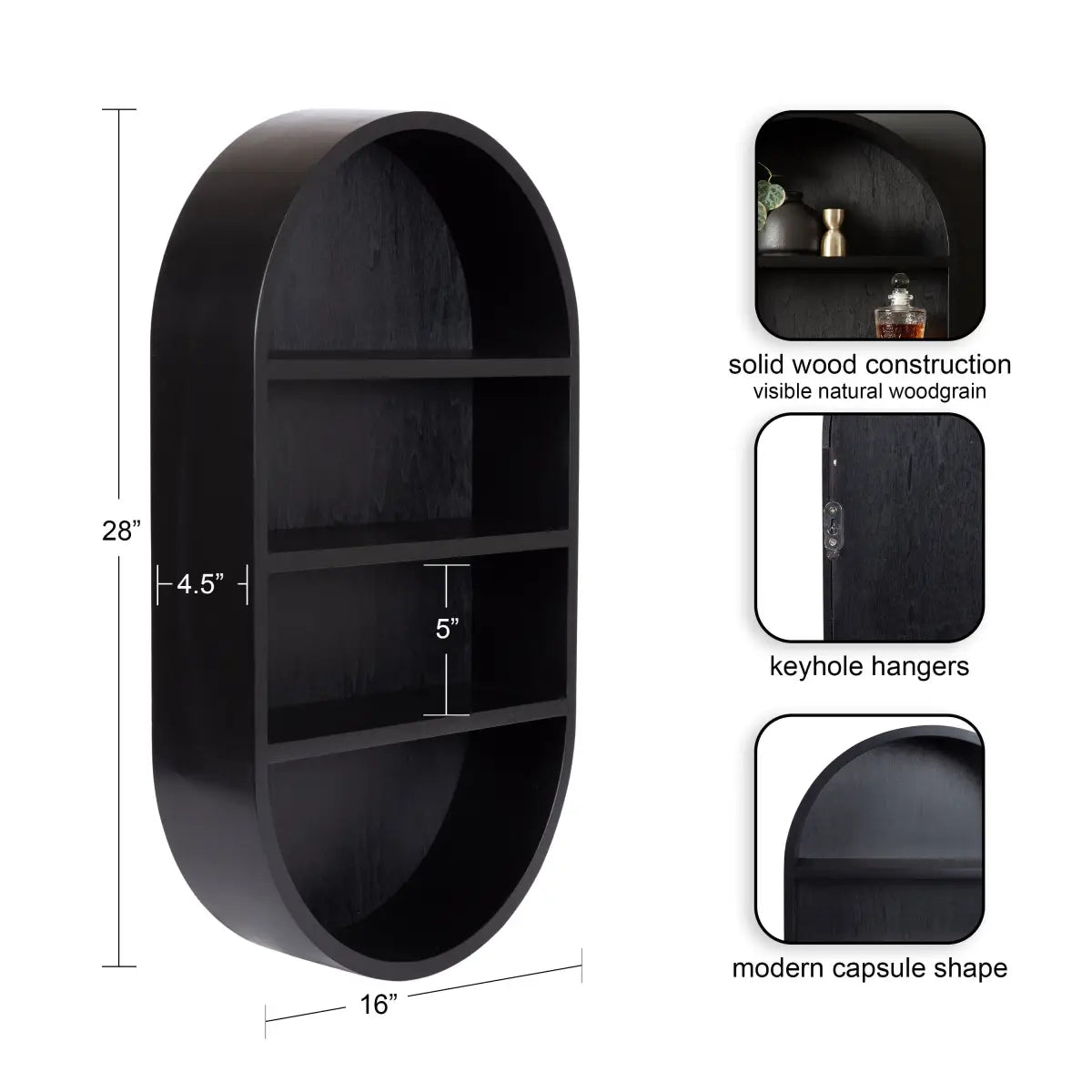 Hutton Wood Capsule Wall Shelf - kateandlaurel