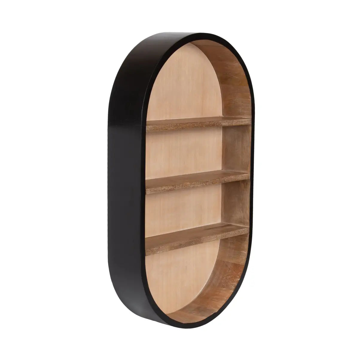 Hutton Wood Capsule Wall Shelf - Natural/Black / 16x28 - kateandlaurel