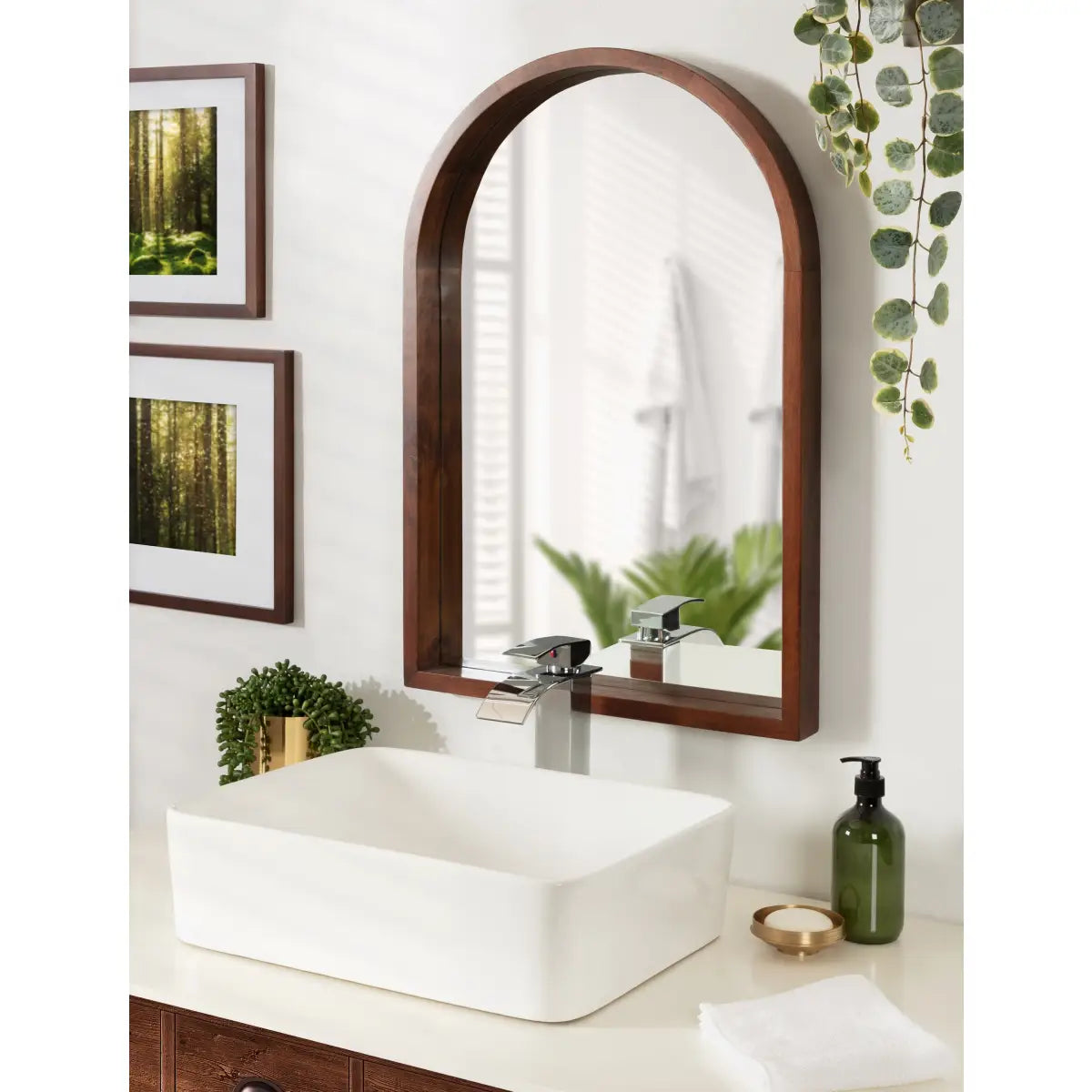 Hutton Wood Framed Arch Mirror - kateandlaurel