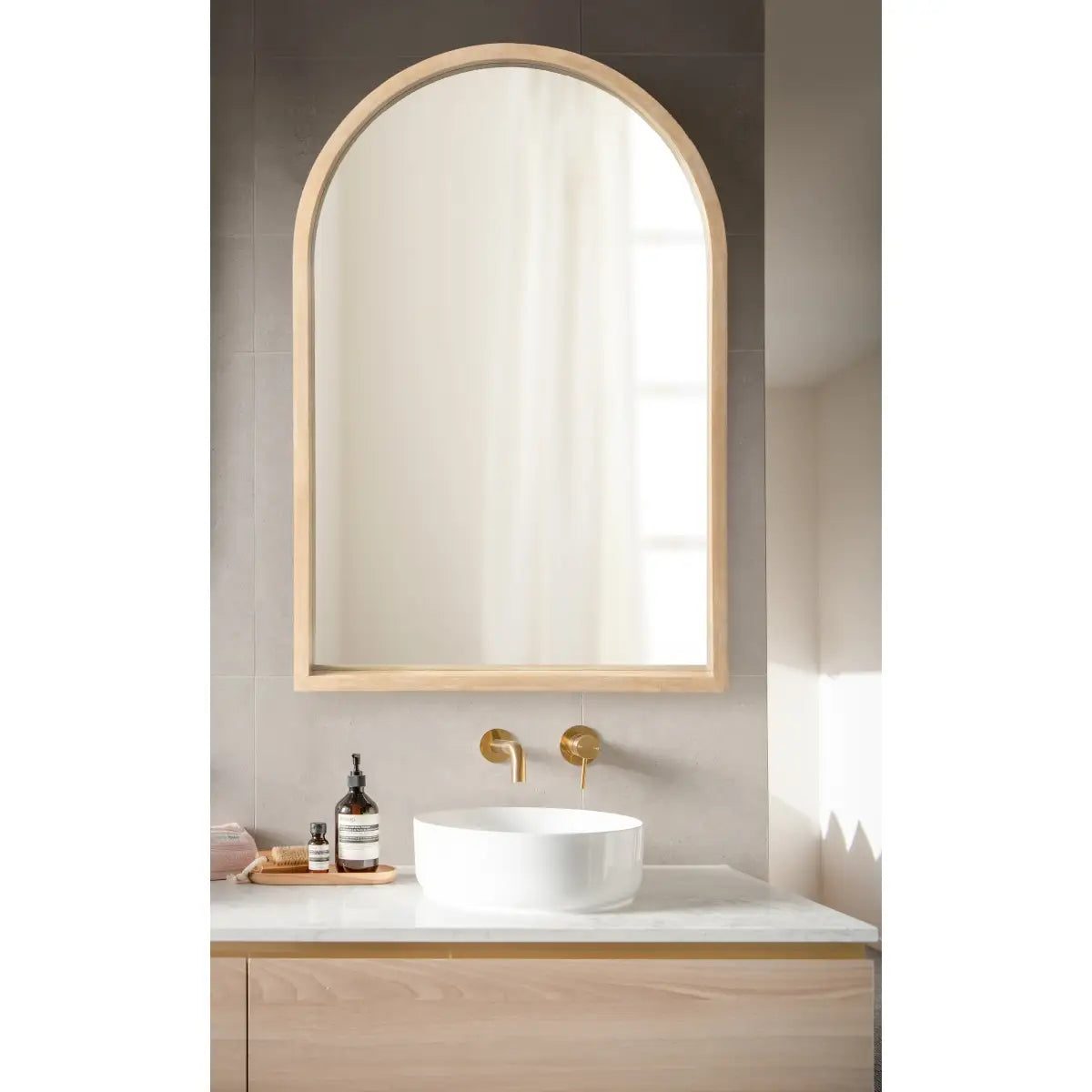 Hutton Wood Framed Arch Mirror - kateandlaurel