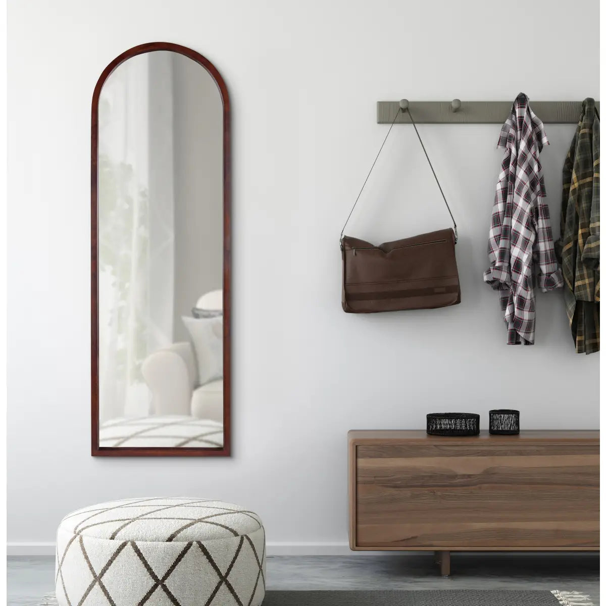 Hutton Wood Framed Arch Mirror - kateandlaurel