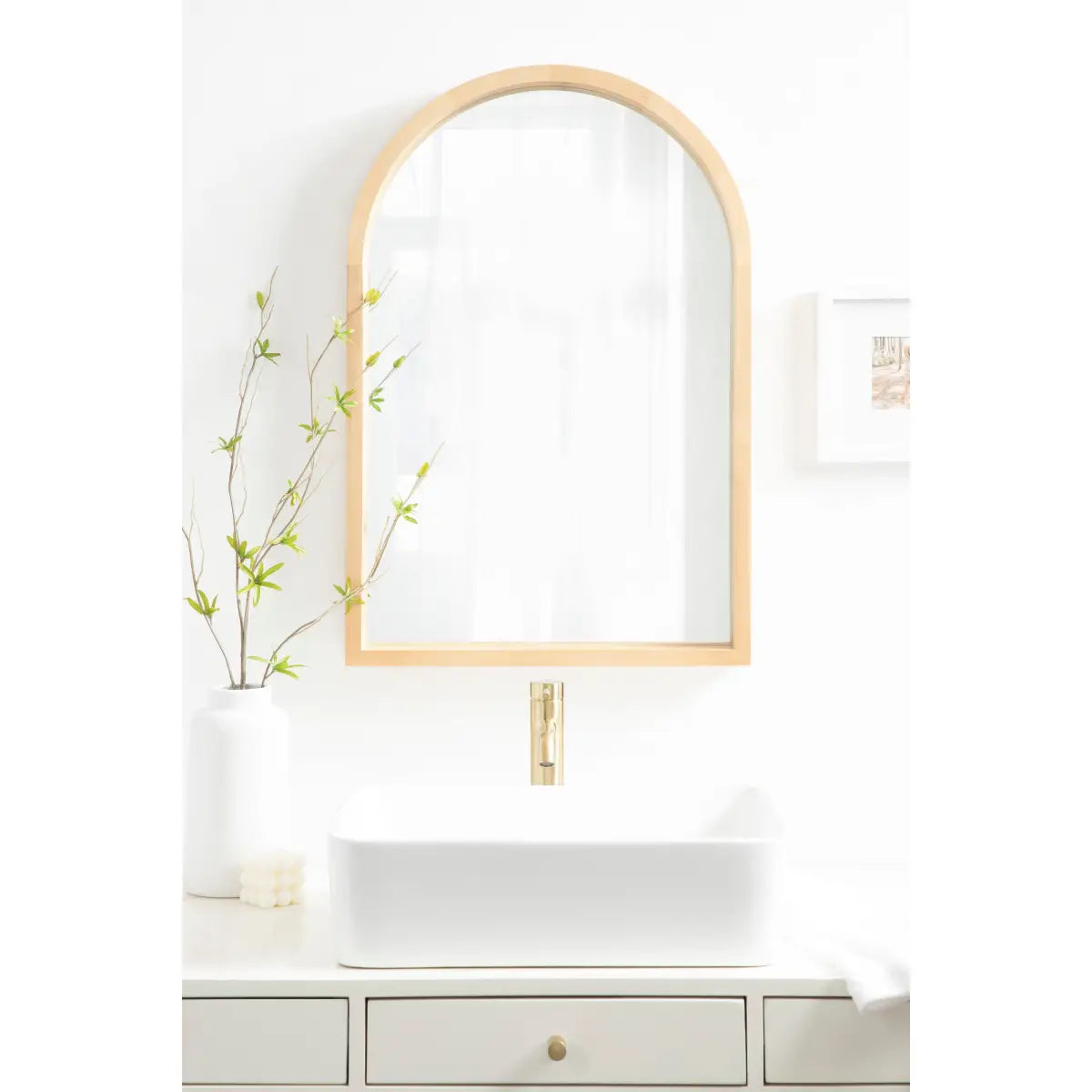 Hutton Wood Framed Arch Mirror - kateandlaurel