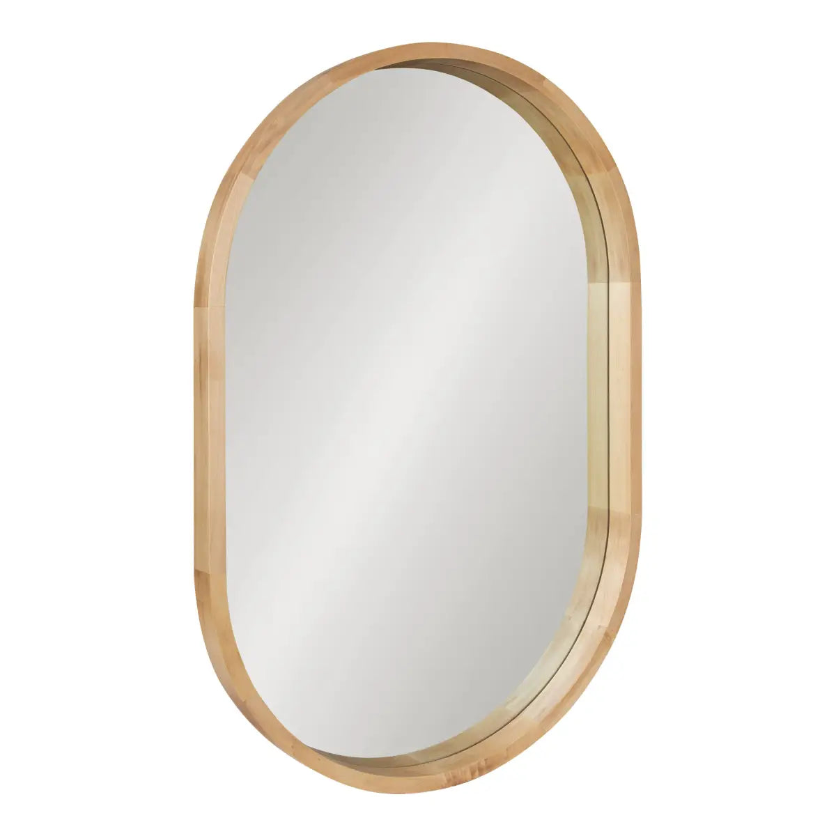 Hutton Wood Framed Capsule Mirror - Natural - kateandlaurel