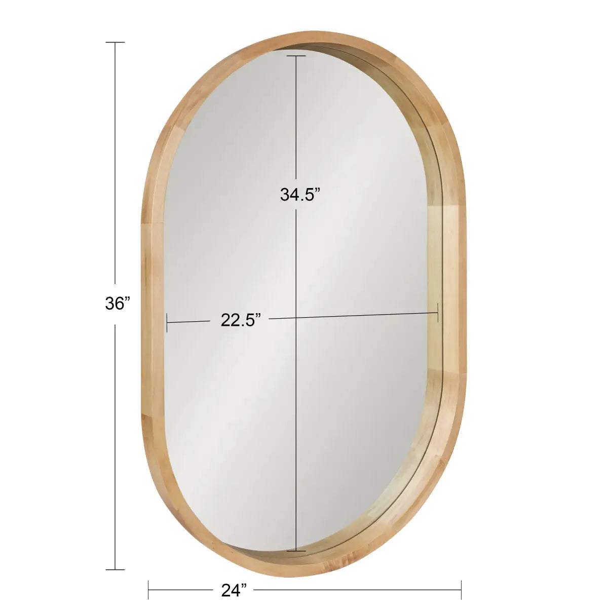 Hutton Wood Framed Capsule Mirror - kateandlaurel