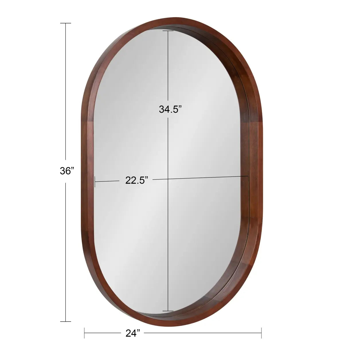 Hutton Wood Framed Capsule Mirror - kateandlaurel