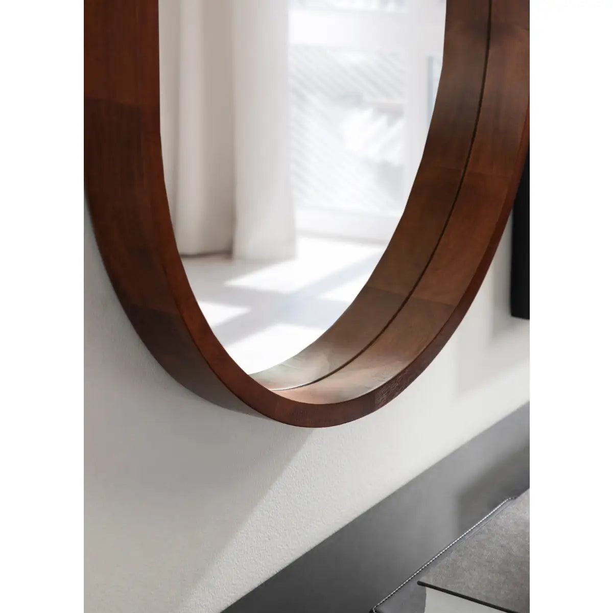 Hutton Wood Framed Capsule Mirror - kateandlaurel