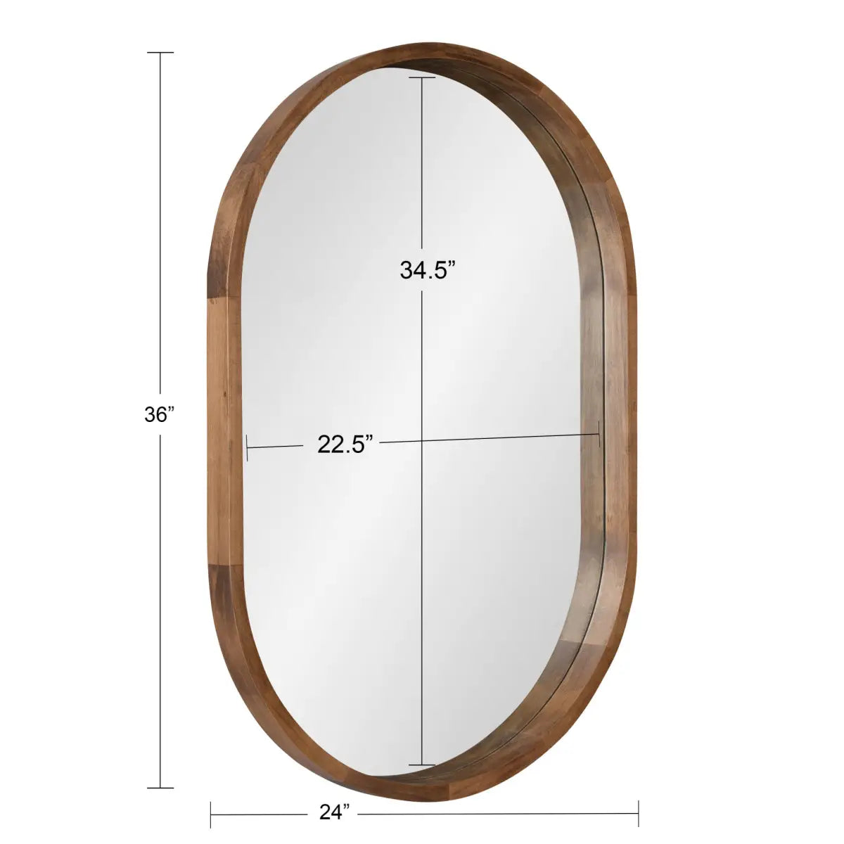 Hutton Wood Framed Capsule Mirror - kateandlaurel