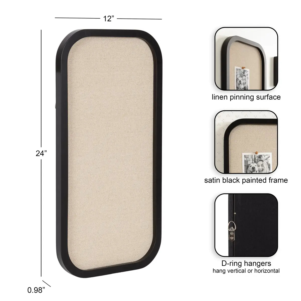 Hutton Framed Pinboard or Bulletin Board - kateandlaurel