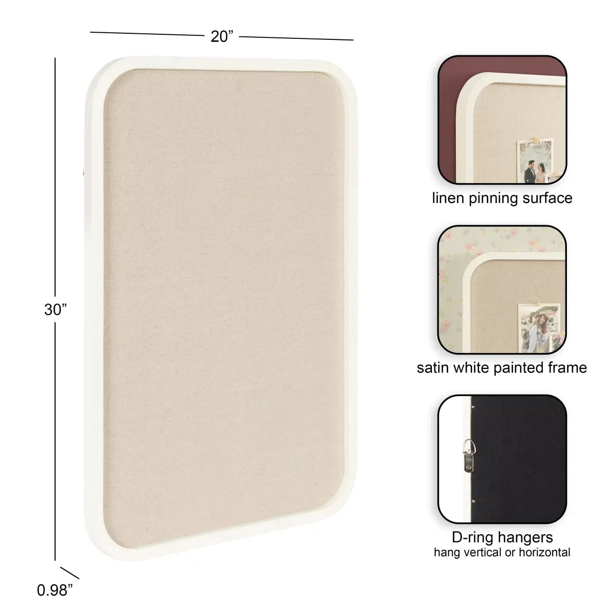 Hutton Framed Pinboard or Bulletin Board - kateandlaurel