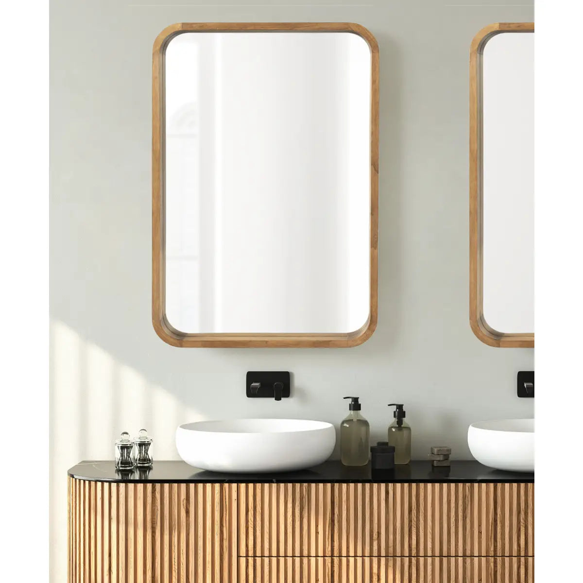 Hutton Rounded Rectangle Wood Mirror - kateandlaurel