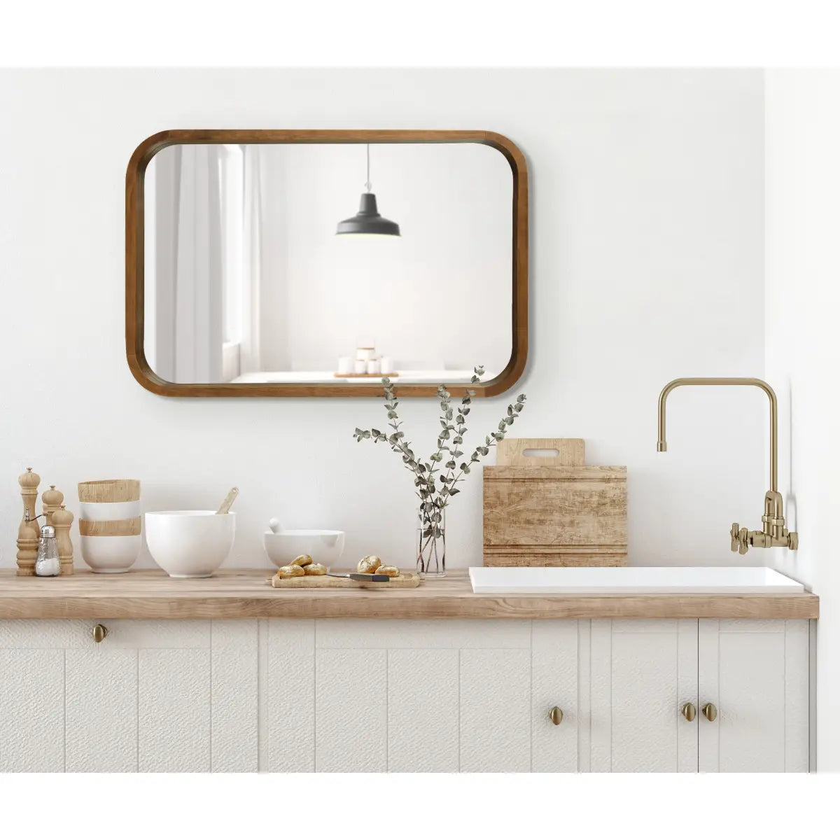Hutton Rounded Rectangle Wood Mirror - kateandlaurel
