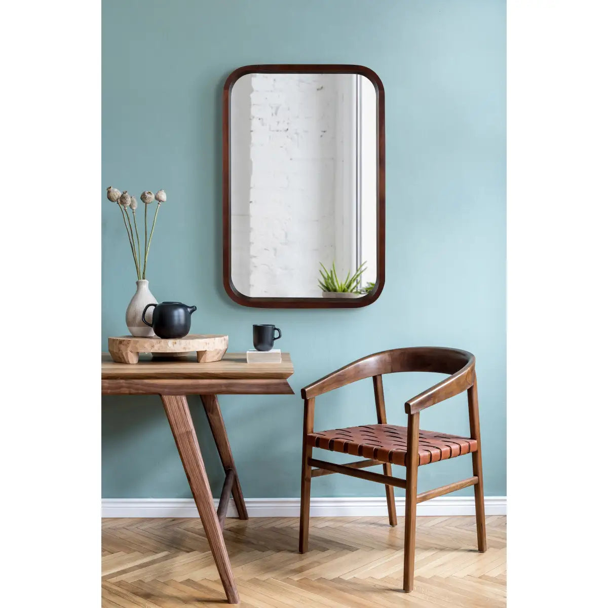 Hutton Rounded Rectangle Wood Mirror - kateandlaurel