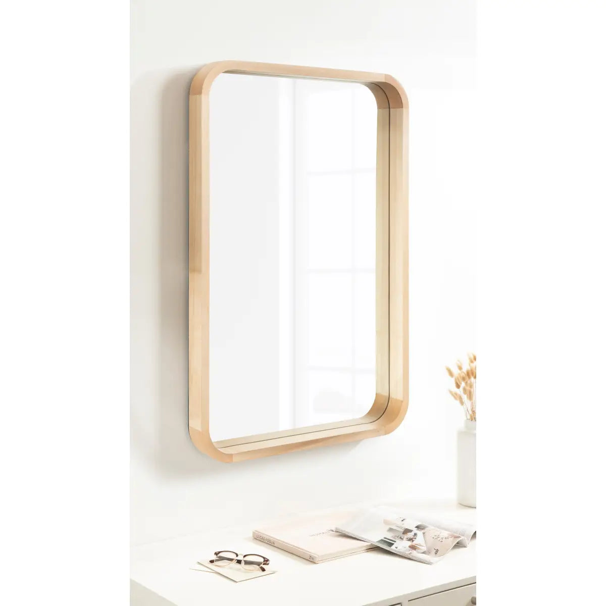 Hutton Rounded Rectangle Wood Mirror - kateandlaurel