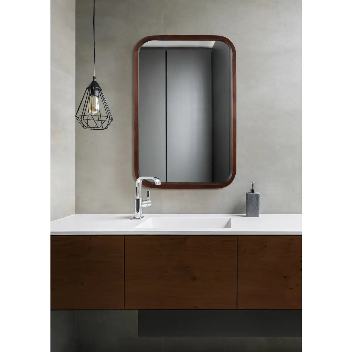 Hutton Rounded Rectangle Wood Mirror - kateandlaurel