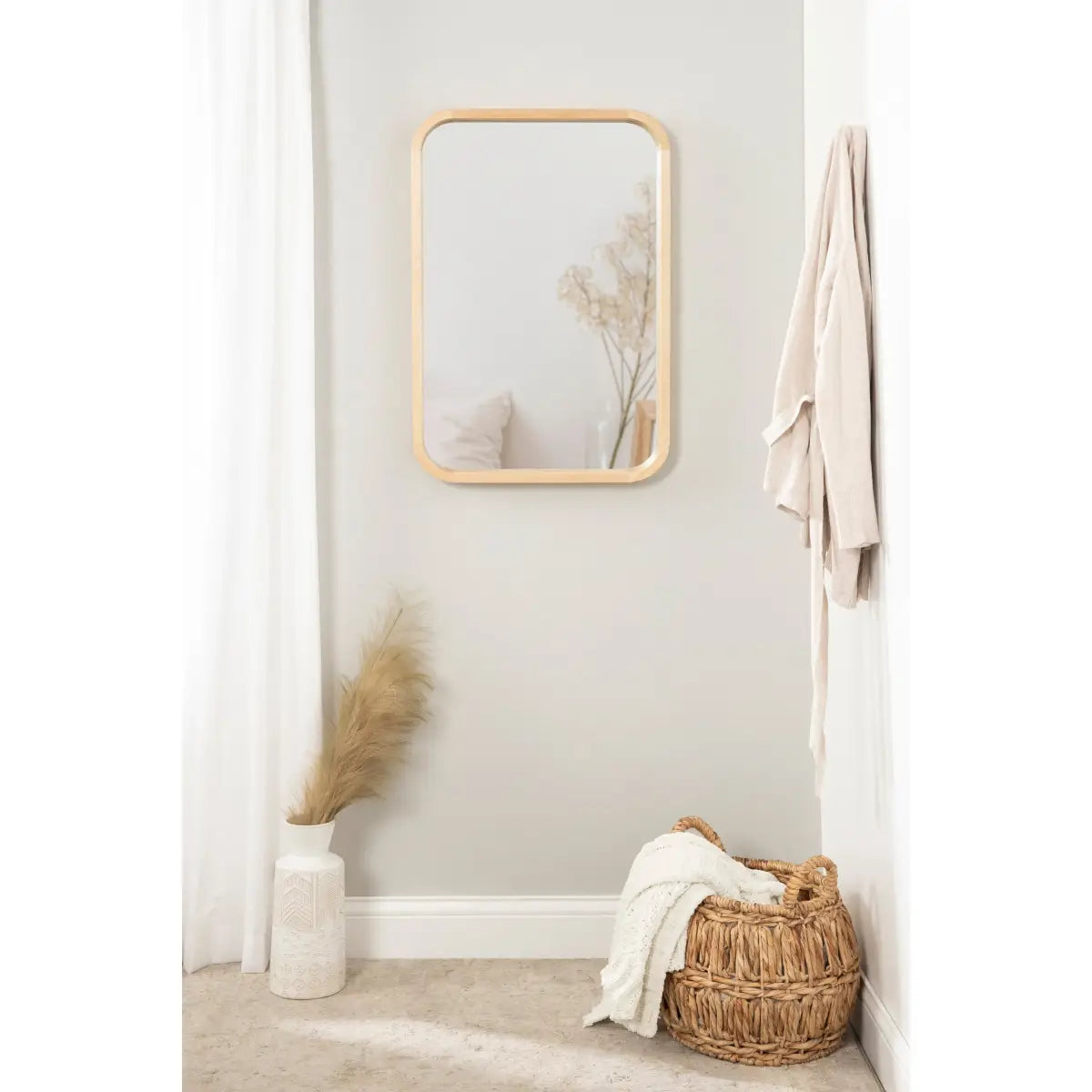 Hutton Rounded Rectangle Wood Mirror - kateandlaurel