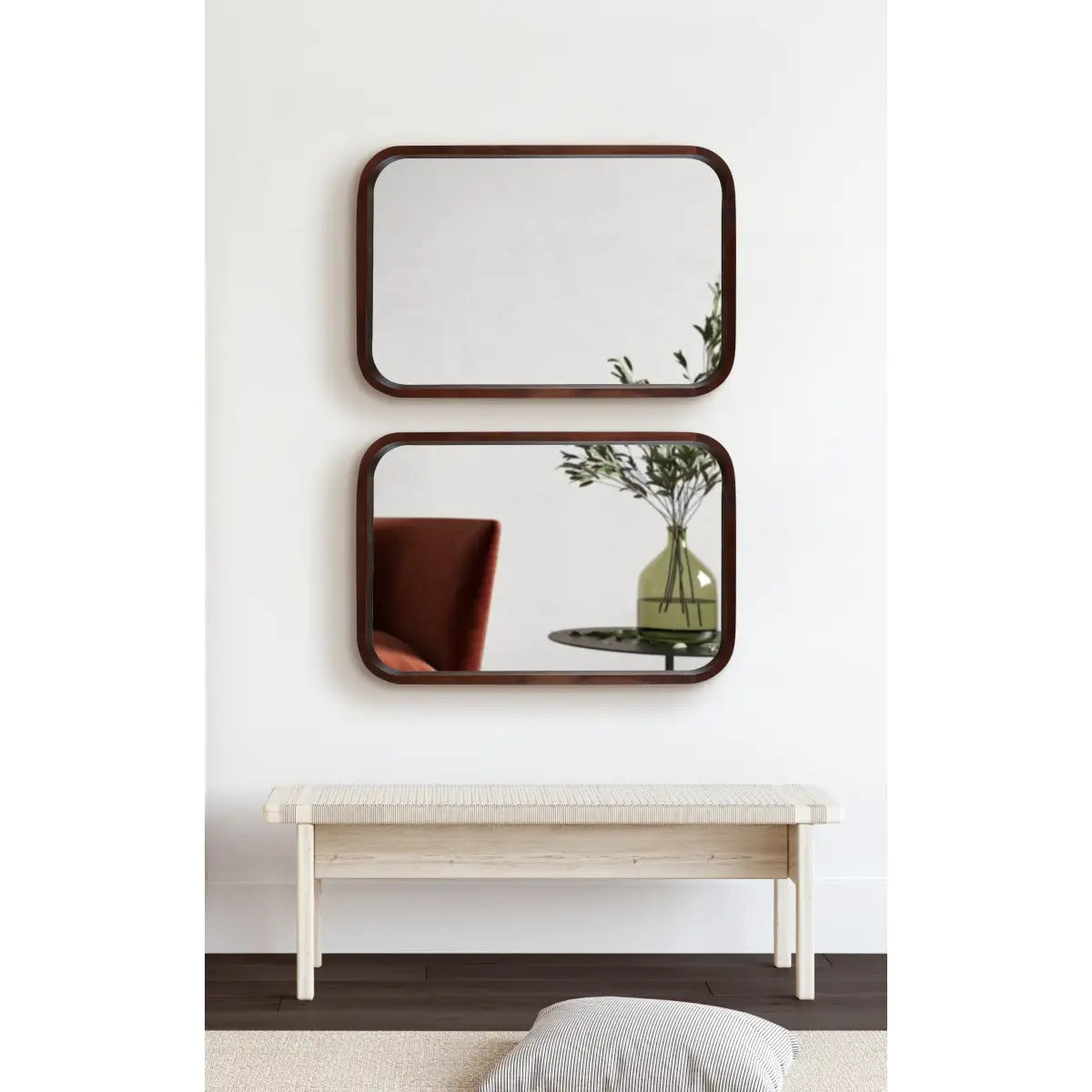 Hutton Rounded Rectangle Wood Mirror - kateandlaurel
