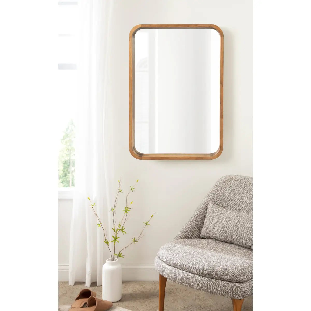 Hutton Rounded Rectangle Wood Mirror - kateandlaurel