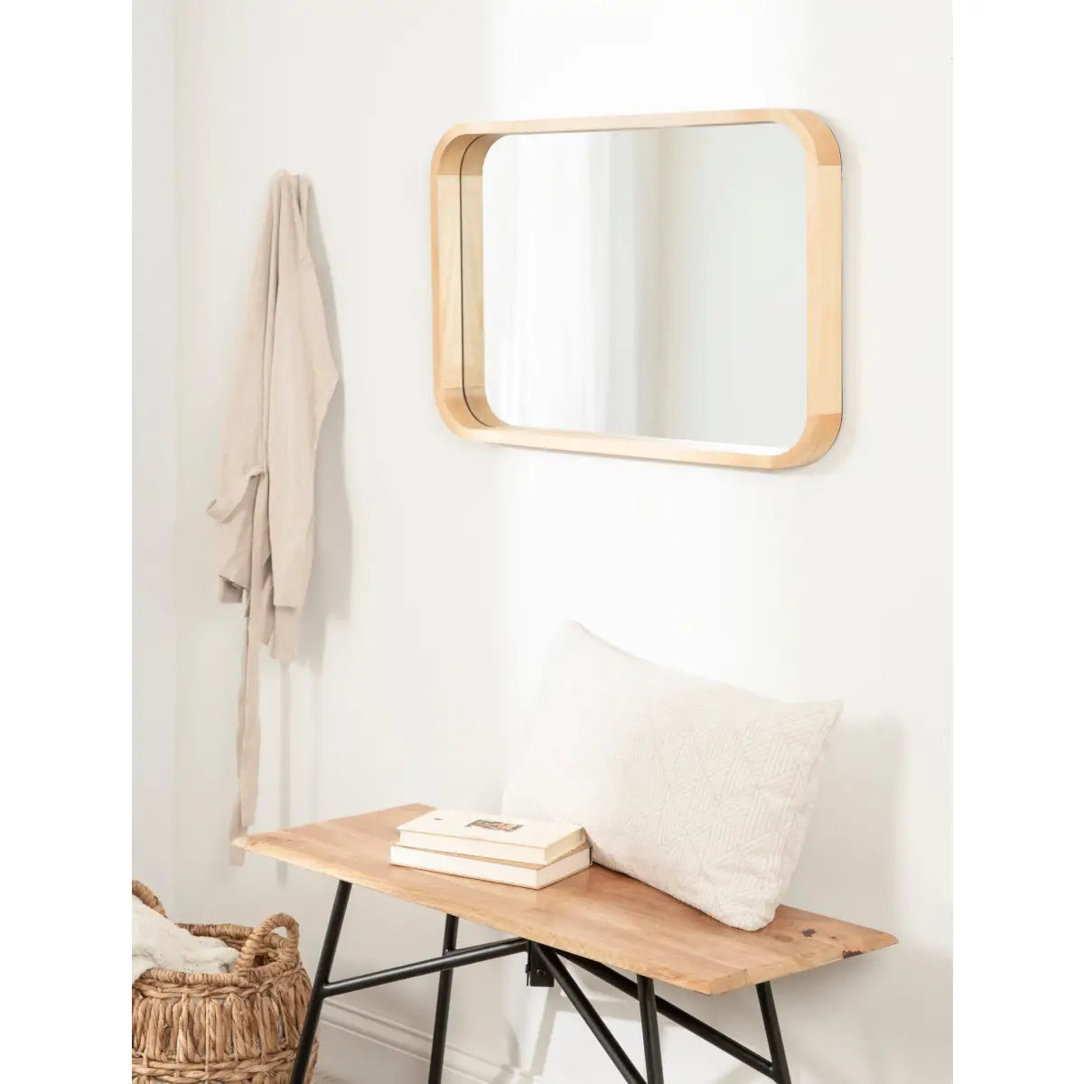 Hutton Rounded Rectangle Wood Mirror - kateandlaurel