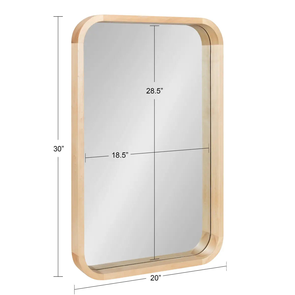 Hutton Rounded Rectangle Wood Mirror - kateandlaurel