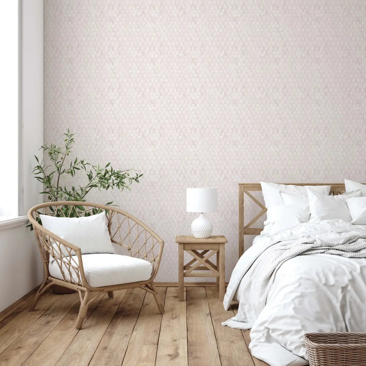 Hyacinth Wallpaper - Simple Floral Geometric - by Bloomery Decor - Loomwell Home Goods