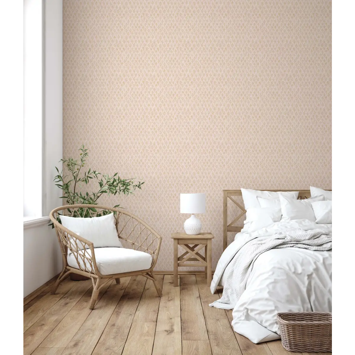 Hyacinth Wallpaper - Simple Floral Geometric - by Bloomery Decor - Loomwell Home Goods